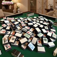 Jeu de Mahjong Classique en Acrylique – Tuiles Traditionnelles Asiatiques – Design Unique et de Collection – Qualité Supérieure, Poids Lourd, Toucher Lisse