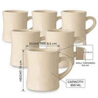 Taza de Café de Cerámica Moderna y Resistente, Personalizable con Logotipo, 350 ml, Apta para Lavavajillas y Microondas, Sostenible, Regalos Personalizados, OEM ODM