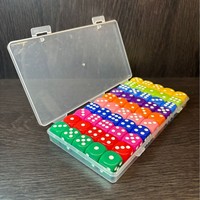 Boîte de 16mm en plastique carré sculpté écologique 10 couleurs 50 pièces jeu de table coloré jeu de rôle dés transfrontaliers