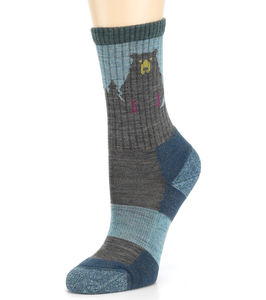 अनुकूलित थोक एक्वा भालू शहर मिनी चालक दल के लिए हल्के कुशन ऊन हाइकिंग मोजे - Product Image 2