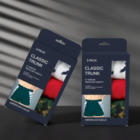 Boîte en PVC PET recyclé transparent personnalisé pour vêtements, vêtements, sous-vêtements, chaussettes, recyclables UV/impression de logo imprimé au tampon