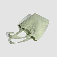 Sac fourre-tout décontracté élégant et léger en coton pour femme DW, avec fermeture éclair et fermoir, poignée souple, doublure en polyester, capacité 3L+