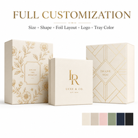 Ensemble de boîtes cadeaux en papier estampées à chaud personnalisées, impression dorée de luxe avec couvercles assortis pour l'artisanat et les cadeaux