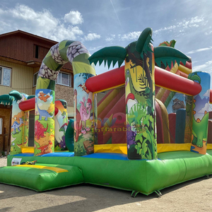 Aire de jeux gonflable dinosaures bouncy castle commercial combo bounce <b>house</b> <b>inflatable</b> dino playground - Product Image 2