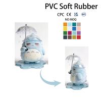 Figurine en vinyle PVC souple personnalisée sans MOQ, couleur au choix, mignonne, pour les jours de pluie, avec parapluie