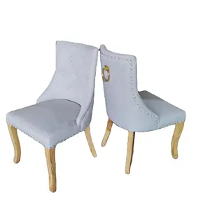 Vente en gros de meubles modernes de luxe pour la maison chaise tulipe pieds en bois salle à manger en plastique gris bois nouveau contemporain élégant velours