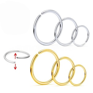 Anneaux de nez et boucles d'oreilles minimalistes en acier inoxydable, géométriques et ronds, pour un usage quotidien, options de couleurs or et argent - Product Image 1