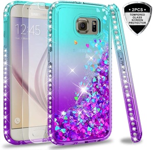 <span class=keywords><strong>Custodia</strong></span> per <span class=keywords><strong>Samsung</strong></span> Galaxy <span class=keywords><strong>S6</strong></span> S25FE con vetro temperato protezione dello schermo 2 Pack <span class=keywords><strong>custodia</strong></span> in Silicone per ragazze <span class=keywords><strong>custodia</strong></span> per telefono - Product Image 1