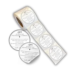 Etiquetas Redondas de Papel Adhesivo de 2 Pulgadas para Potpourri, Impresas con Amor, Duraderas, Impresas en Offset - Product Image 1