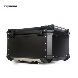 TIYPEOR <span class=keywords><strong>80L</strong></span> Boîte de rangement pour bagages de moto en alliage noir gaufré, montage sur le dessus, modifiée, étanche à l'humidité, spécifique aux voyages, rapide - Product Image 6