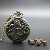 Antique Old Pocket Watches Tiny 7PCS Hollow Octopus Mini Dice Set Metal Dnd Dice for Role Playing Games