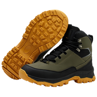 Bottes de sécurité montantes à embout d'acier, tige en cuir et maille, anti-écrasement, anti-perforation, antidérapantes, durables, pour le travail industriel extérieur