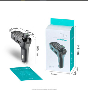 AGETUNR T15 Bluetooth transmisor de fm del coche de la tarjeta microSD/U-disco cargadores mp3 jugador auto estéreo recibir negro - Product Image 5
