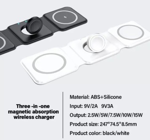 Wireless Magnetic Travel 3 Ni 1 Charger for iphone 16 15 14 13 12 11 Foldable Charging Station Magnet Phone Wireless Chargers - Product Image 6