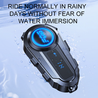 Nuevo Intercomunicador Inteligente para Motocicleta Y08 IP56 Resistente al Agua, Sistema de Comunicación con Auriculares Inalámbricos Bluetooth de 1000 mAh y Linterna