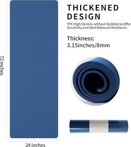Tapete de Yoga y Fitness de Espuma TPE de Doble Capa de 6 mm de Grosor, Ecológico, Ligero y Antideslizante para Ejercicio - Product Image 4