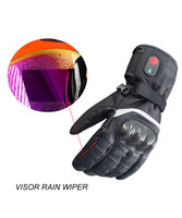 Gants de course moto chauffants électriques d'hiver en fibre de carbone avec protection des doigts, essuie-glace, 3 vitesses, coupe-vent, imperméables, compatibles écran tactile, unisexe