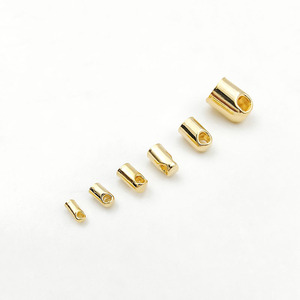 Tuyaux de connexion en laiton plaqué or 18 carats, embouts de chaîne en <span class=keywords><strong>corde</strong></span>, embouts de serrage pour cordon en cuir, composants et fournitures pour la fabrication de bijoux DIY - Product Image 5