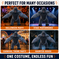 Costume de Mascotte Gonflable Personnalisé Gorille Géant Adulte, Costume de Singe King Kong en Fourrure pour Fête, Carnaval, Événement, Promotion