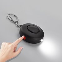 Women's Round Panic Siren Safety Alarm Black Rubber Anti-Attack Self Defense Supply