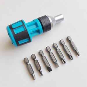 Mini Ratchet Screwdriver Set 7 In 1 With Phillips Flathead Bits Magnetic For Diy Repair Tools - Product Image 1