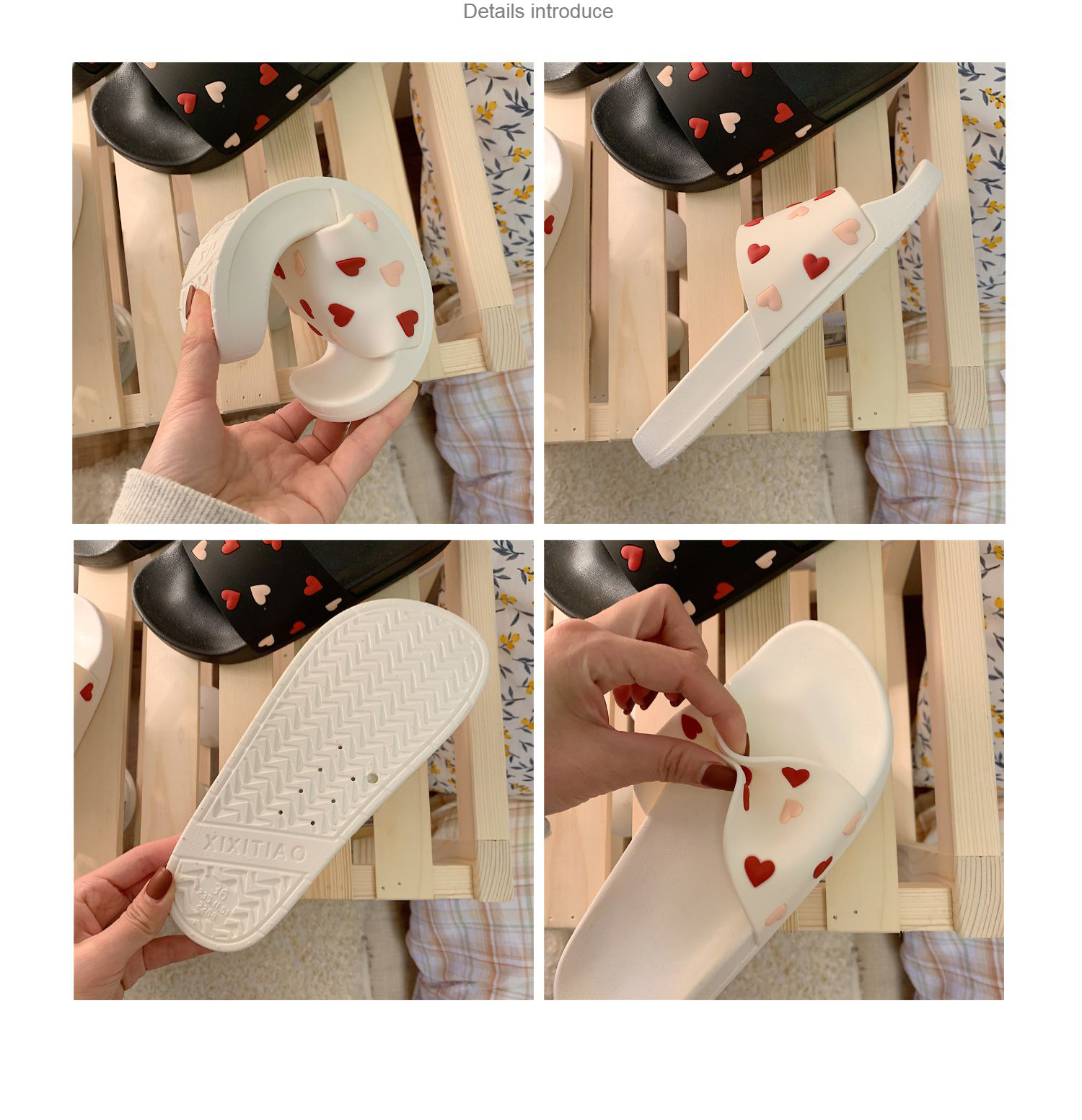 Korean Style Love Slippers Women Summer Indoor Outdoor Soft Sole Beach Slides Shoes