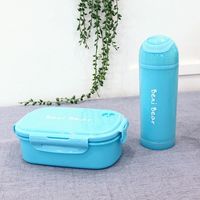 Sans Bpa Logo personnalisé Contenant alimentaire pour enfants Boîte à lunch Bento Bouteilles d'eau scolaires pour enfants et ensemble de boîtes à lunch bol à soupe