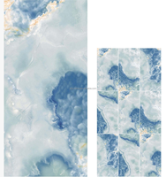 Dalles murales et de sol en porcelaine polie et émaillée, motif onyx bleu ciel, 60x120, panneaux muraux de douche, intérieur de villa, antidérapant, salle de bain