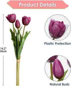 Arreglo Floral de Tulipanes de PU de Alta Gama para Paisajismo, Decoración de Sala de Estar y Comedor - Product Image 2