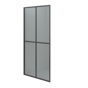 Mampara de ducha de vidrio templado oscuro de 46.5x74.8 pulgadas con marco deslizante, diseño minimalista, grosor de 8 mm - Product Image 1