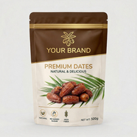Sachet Doypack de Luxe Anti-humidité pour l'emballage de dattes biologiques saoudiennes 500g 1kg avec fermeture éclair, taille personnalisable