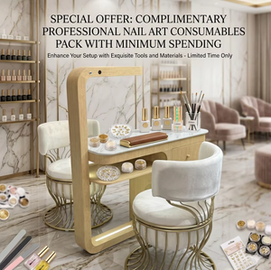Mobiliario para Salón de Uñas, Silla y Escritorio Modernos para Salón de Uñas, Mesa de Uñas Blanca de Lujo con Lámpara - Product Image 2