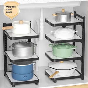 Nouveau support de <span class=keywords><strong>rangement</strong></span> pour casseroles de <span class=keywords><strong>cuisine</strong></span>, étagère d'angle pour woks, <span class=keywords><strong>rangement</strong></span> multi-niveaux sans perçage pour armoires <span class=keywords><strong>sous</strong></span> évier - Product Image 6
