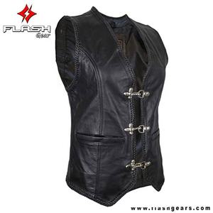 Gilet de motard en cuir de haute qualité pour hommes, nouvelle mode personnalisée - Product Image 5