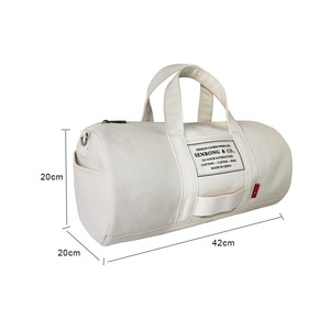 Heavy-Duty Japanese-Style <b>Travel</b> <b>Bag</b> <b>Men's</b> Wet and Dry Separation Yoga Gear Canvas Cylindrical Design <b>for</b> Convenience - Product Image 3