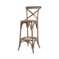Chaise de bar à dossier haut en bois massif de style américain, chaise de bar tendance, chaise de bar antique, vente en gros