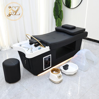 Bac de lavage capillaire simple de haute qualité pour salon de beauté, tables de massage thaïlandais pour spa capillaire, lit de lavage de cheveux LED avec évier