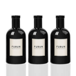 Bouteilles de liqueur en verre dépoli rondes de 100 ml et 200 ml, prix d'usine en gros, bouteilles vides noires pour vodka, whisky, <span class=keywords><strong>gin</strong></span> - Product Image 3
