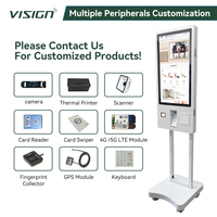 VISIGN Restaurant Commande Self Checkout Machine 18.5 22 24 pouces compteur écran tactile kiosque de commande de bureau pour le paiement