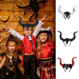 Nouveau serre-tête en forme de corne pour Halloween 2026, style européen et américain, pour enfants et adultes, accessoire de fête et de photographie, motif fantôme - Product Image 4