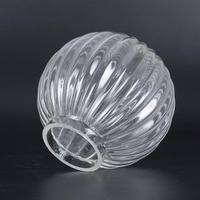 Abat-jour sphérique en verre transparent côtelé pour lustre, suspension, luminaire, remplacement d'abat-jour en verre