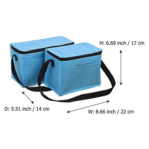 Custom Logo <b>Collapsible</b> Insulated 8 Can Cooler Bag Soft Sided Beverage Holder Front Pocket for Outdoor Event Giveaways - Product Image 2