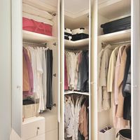 Système de dressing modulaire, armoire d'angle moderne blanche, armoire de rangement personnalisée pour chambre à coucher
