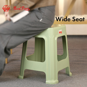 Pearl River Plastic <b>Stool</b> Wide Seat Modern Design Living Room Furniture Green Color - Product Image 1
