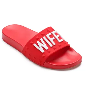 Henghao 3d Logo Oem scarpe e pantofole in gomma diapositive personalizzate con Logo donna uomo sandali scarpe in pelle per pantofole