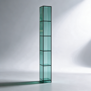 Amber Brown Acrylic Narrow Tall Bathroom Storage Cabinet Freestanding Corner Display Cabinet for Cosmetic Toiletry Storage - Product Image 3