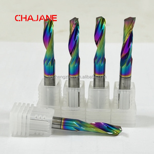 Revestido 5mm 6mm Uma Flauta Espiral <span class=keywords><strong>Router</strong></span> Bit CNC Single-Flauta End Mill Cortador de Corte De Madeira De Alumínio 8mm Shank Diâmetro OEM Box - Product Image 2