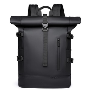 Lightweight Luxury Business Laptop <strong>Backpack</strong> Expandable Blue <strong>Roll</strong> Top with Polyester Lining Waterproof and Multipurpose - Product Image 3