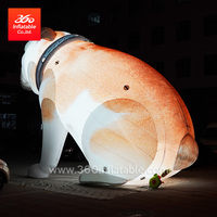 Mascotte géante de conception personnalisée extérieure, publicité gonflable, chien de dessin animé avec lumière Led pour les décorations d'événements