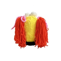 Masque de capuche en laine tricotée à la main, drôle et créatif, cornes de diable, bonnet monstre, couvre-casque de moto intégral, cagoule, chapeau au crochet